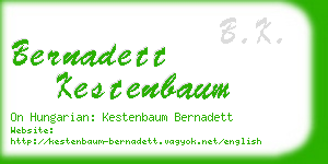 bernadett kestenbaum business card